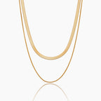Double Snake Chain Layered Necklace