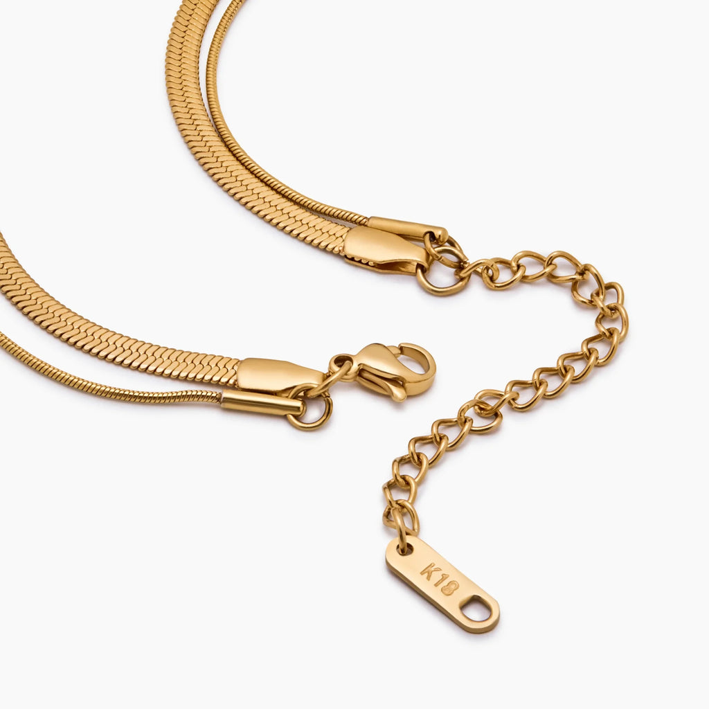 Double Snake Chain Layered Necklace