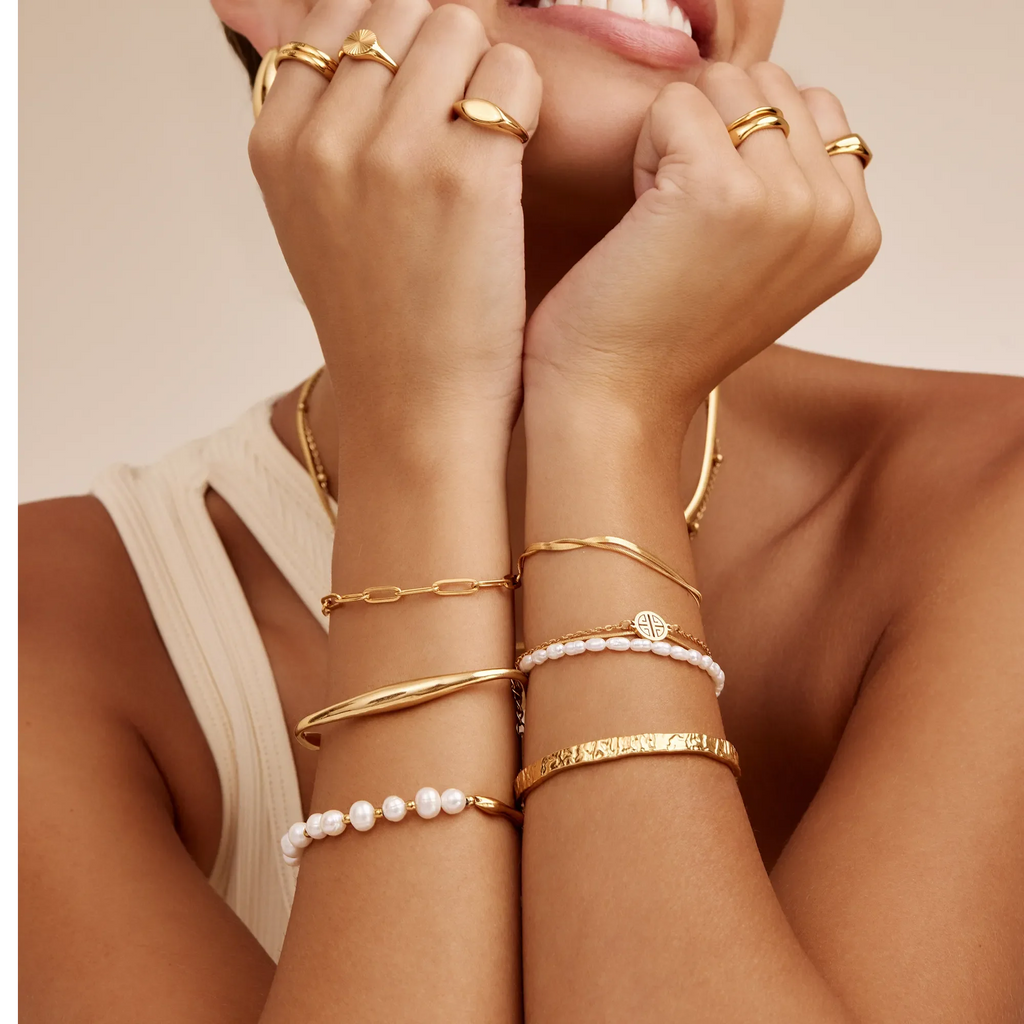 Double Snake Chain Layered Bracelet