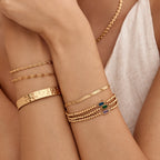 Gold Beaded Birthstone Bracelet