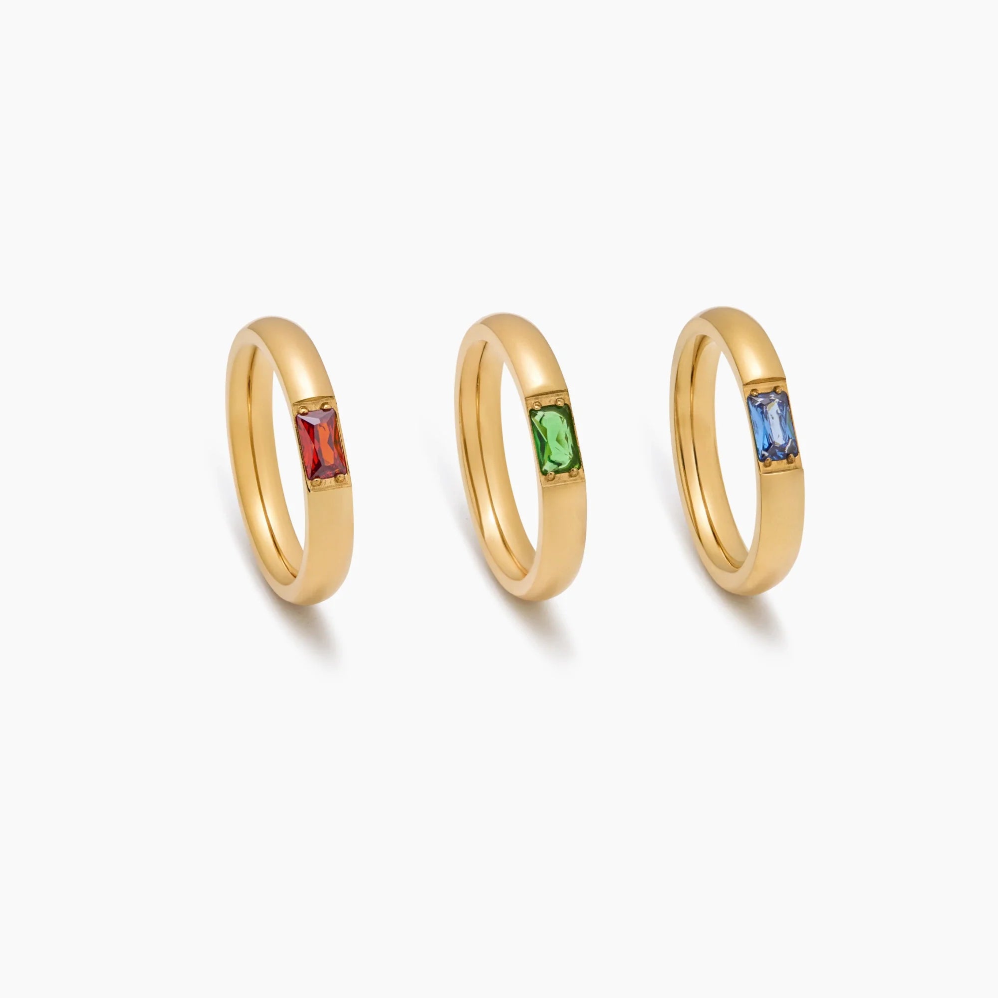 Baguette Birthstone Band Ring