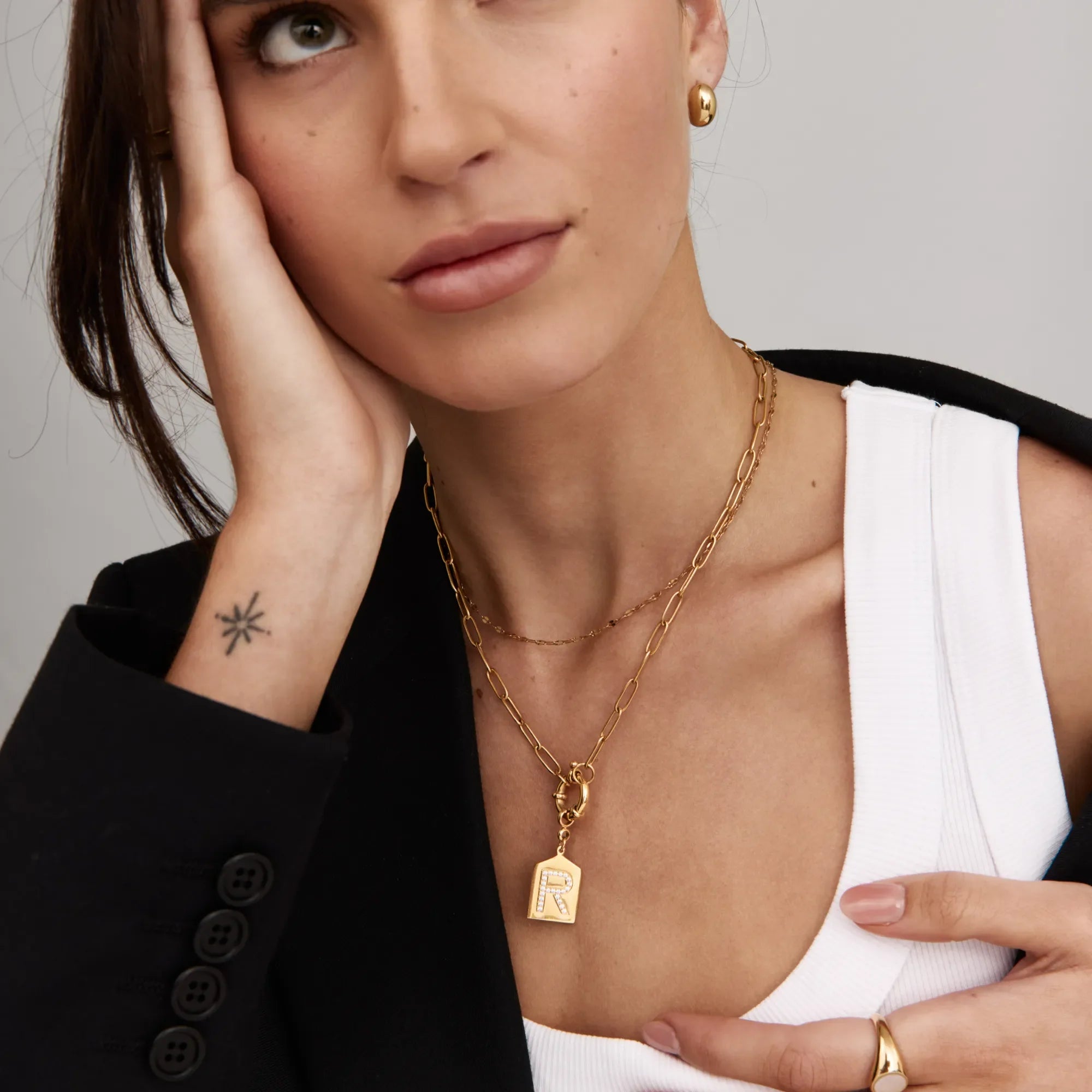 Pavè Initial Pendant Necklace