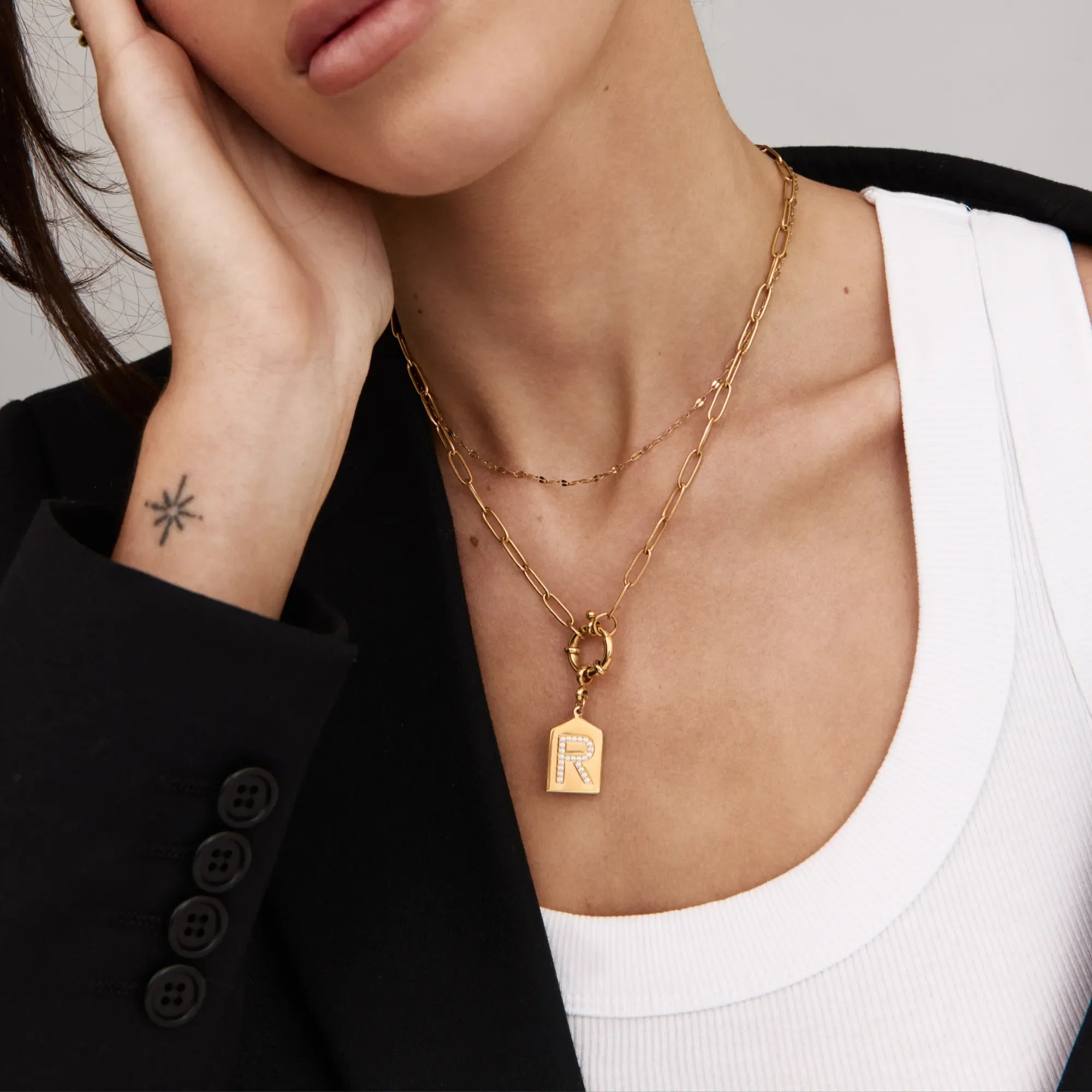 Pavè Initial Pendant Necklace