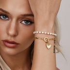 Paperclip Initial Heart Duo Bracelet