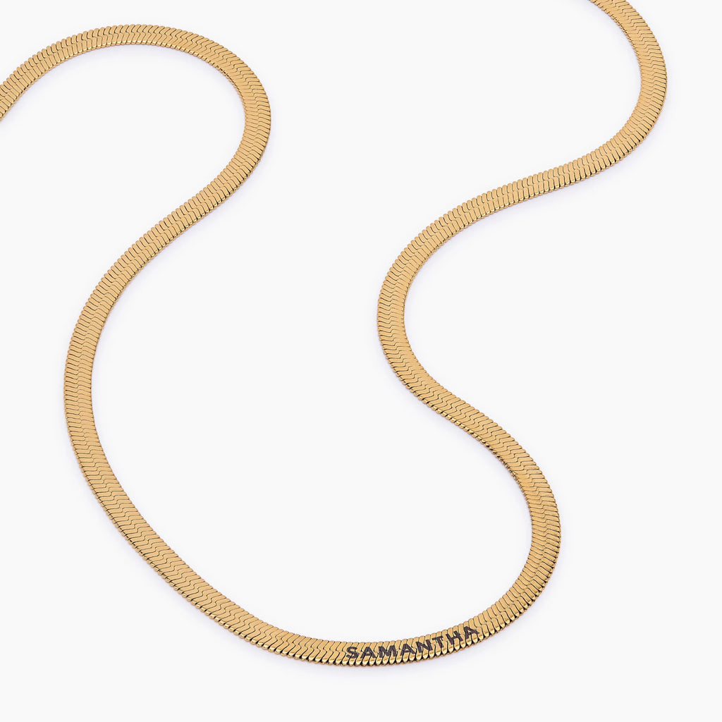 Engraved Herringbone Necklace