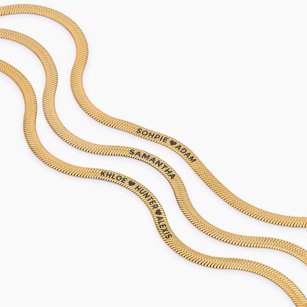 Engraved Herringbone Necklace