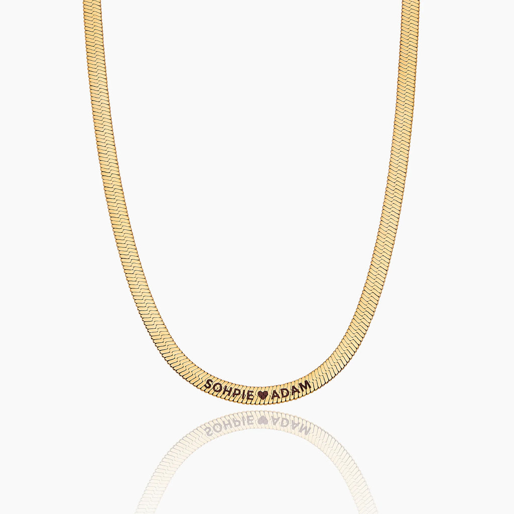 Engraved Herringbone Necklace