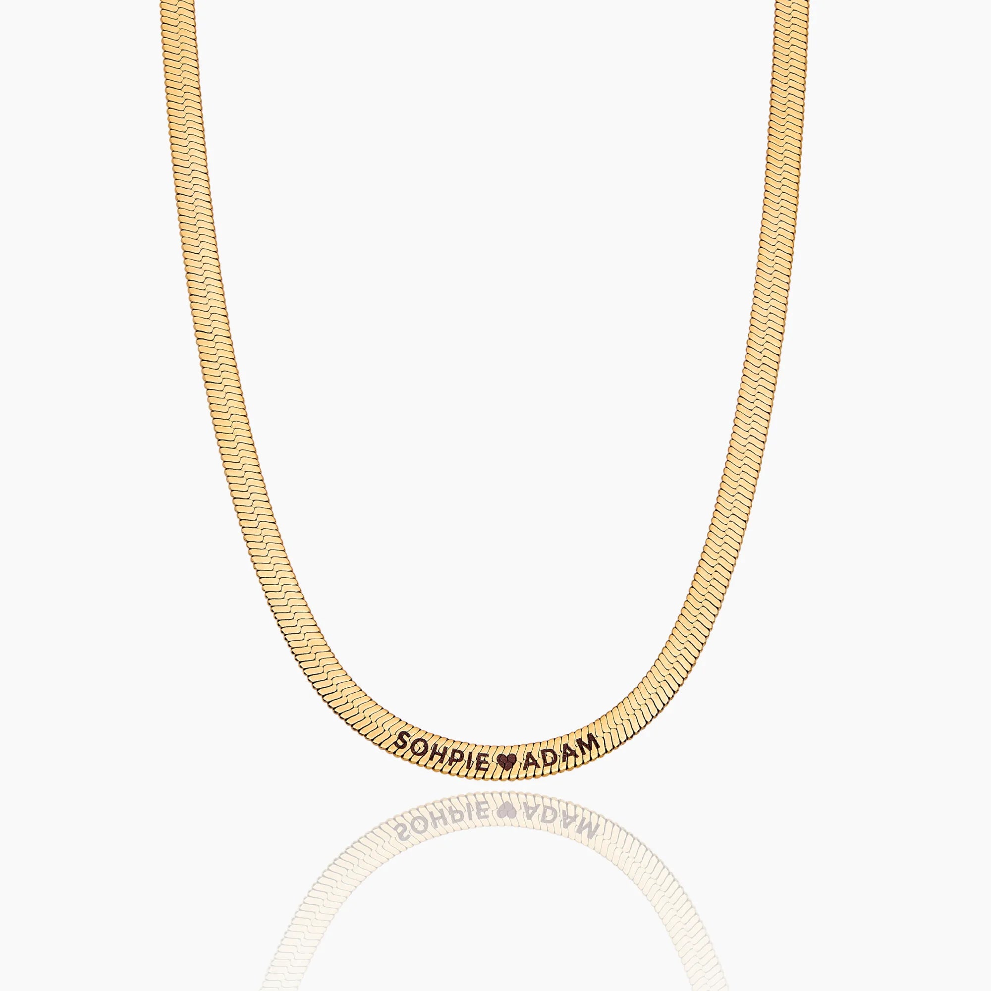 Engraved Herringbone Necklace