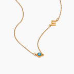 Side-Set Initial Birthstone Necklace