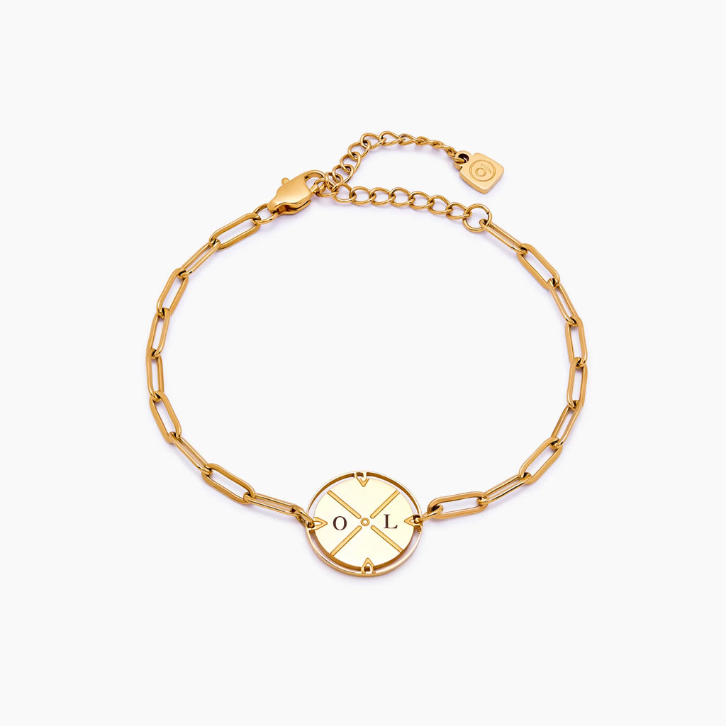 Engraved Compass Bracelet