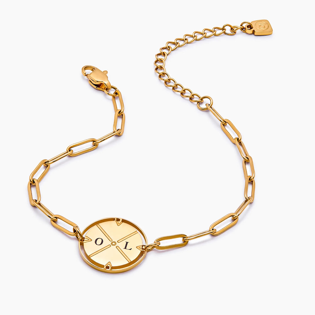 Engraved Compass Bracelet