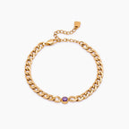 Curb Birthstone Bracelet