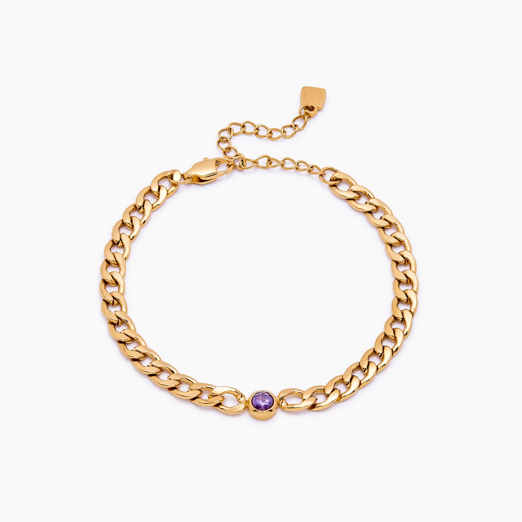 Curb Birthstone Bracelet