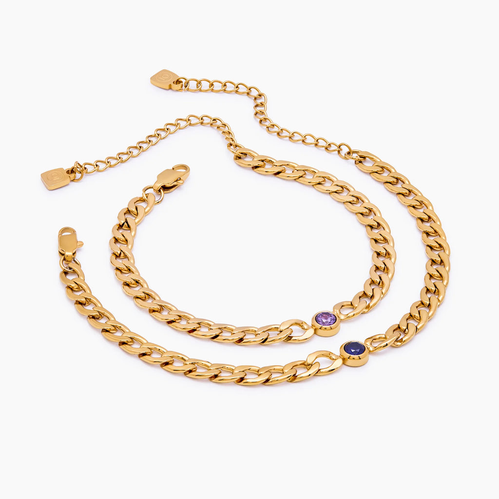 Curb Birthstone Bracelet