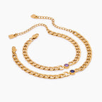 Curb Birthstone Bracelet