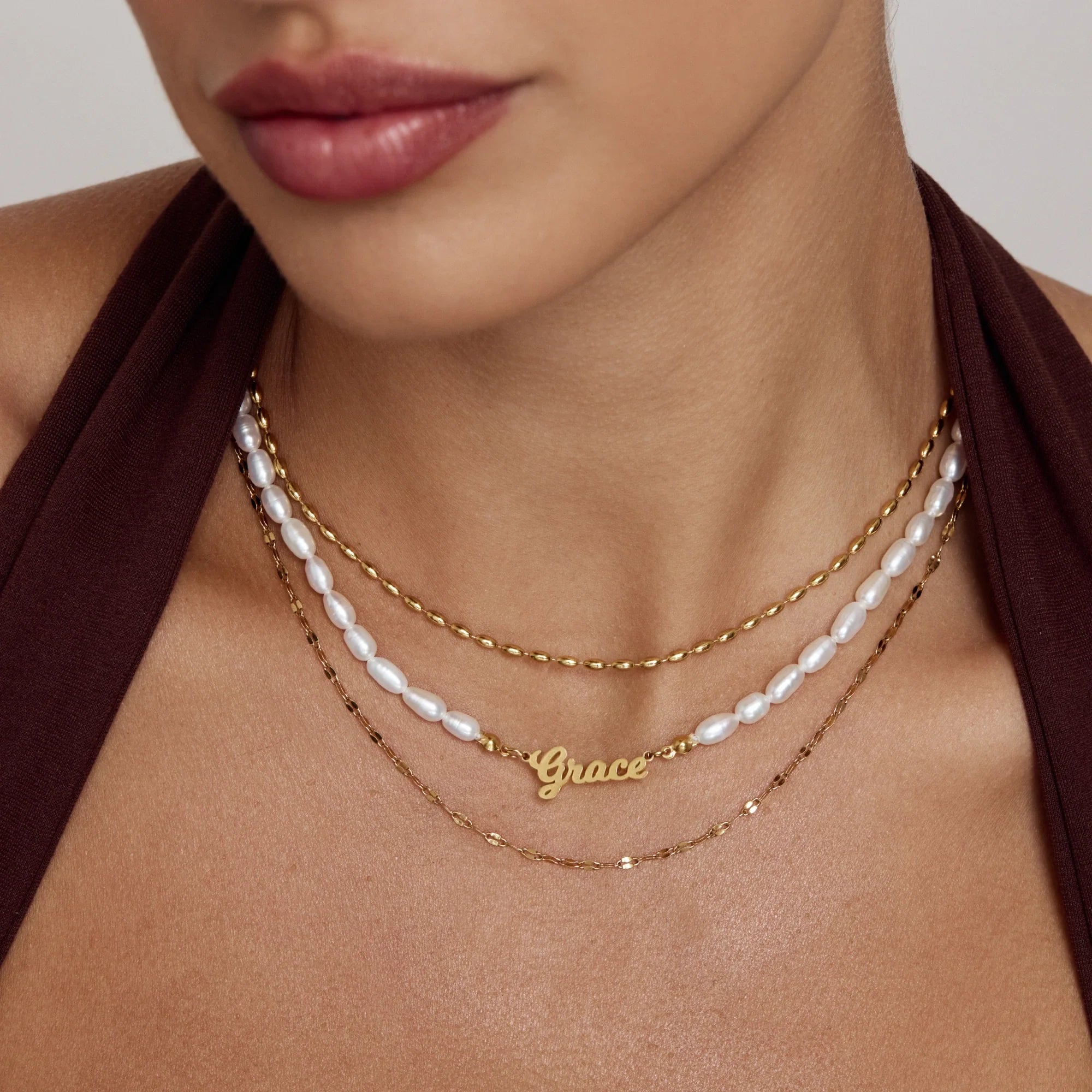 Statement Custom Name Pearl Necklace