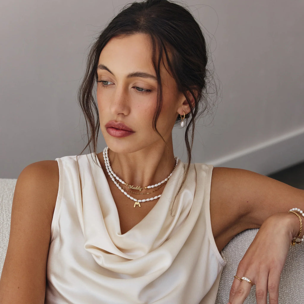 Statement Custom Name Pearl Necklace